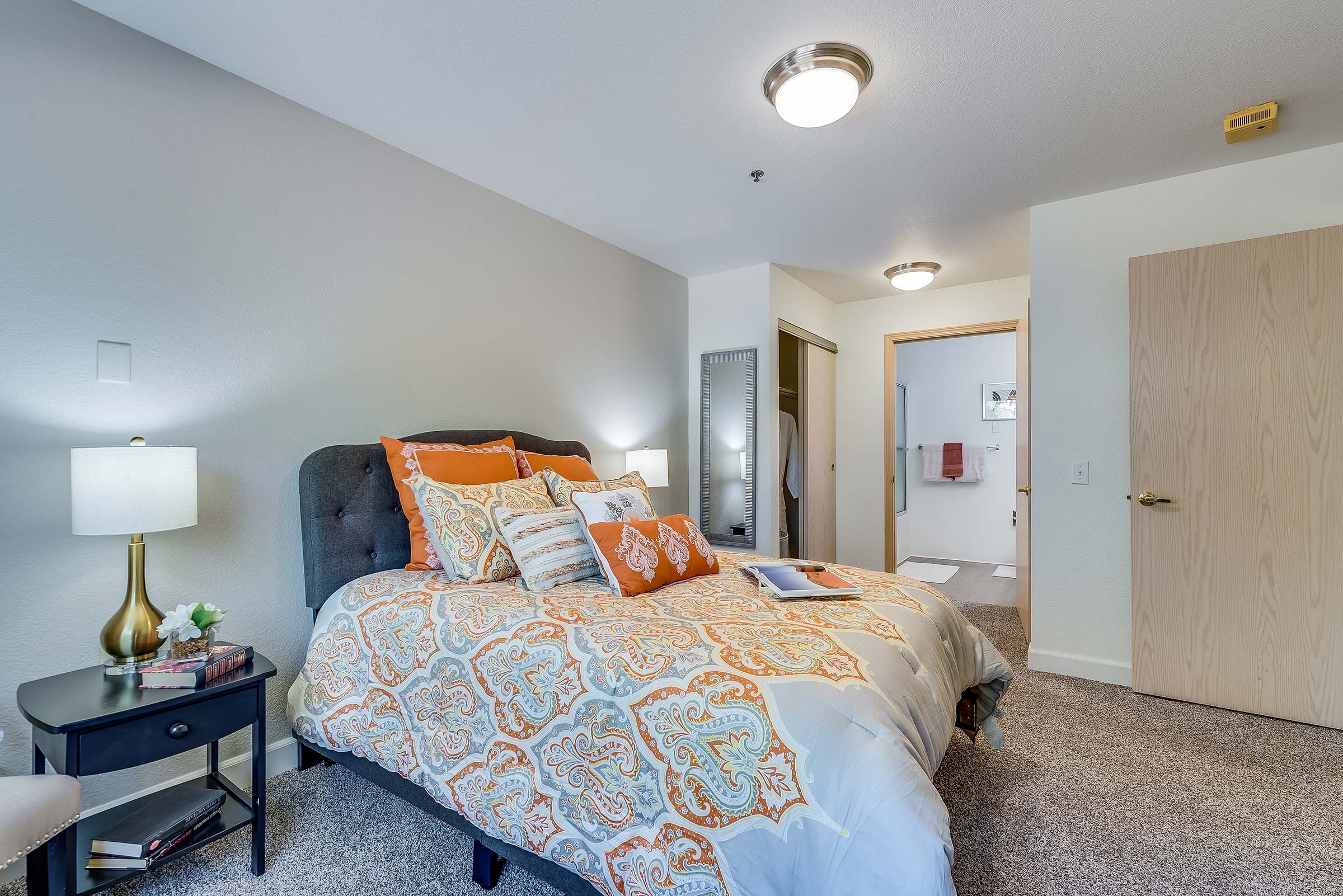 Two bedroom apartment master bedroom closet bathroom Auburn